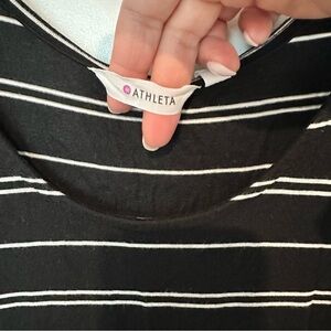 Athleta Women's Black and White Striped dress